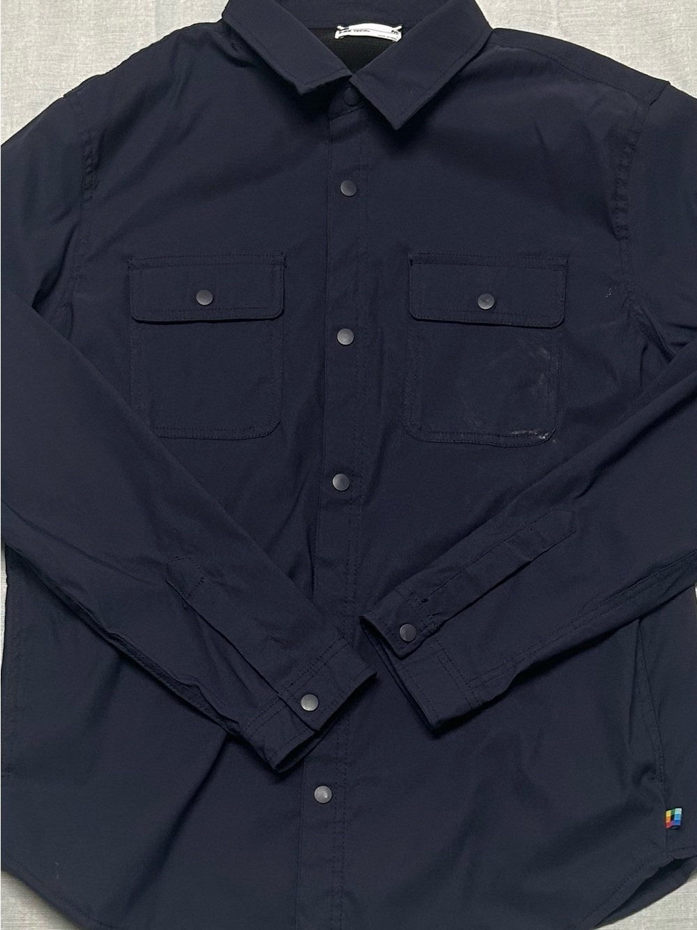 Men's Navy Button-Up Utility Shirt UB Tech Medium
